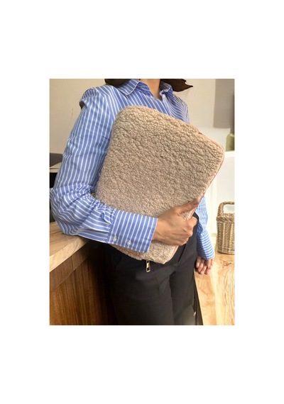 Plush Studıo Teddychic 13.3 İnç Plushguard Laptop Kılıfı Ve Çanta 36x26cm Clutch, Teddy Çanta Pudra Pudra