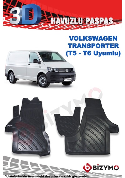 Volkswagen Transporter T5 Ve T6 Uyumlu 3D Paspas Takımı Bizymo