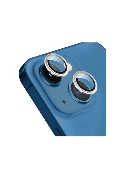 Forzacase Apple Uyumlu iPhone 14 Plus İle Kamera Camı Lens Koruyucu Halka Seti - Fc381 Gümüş