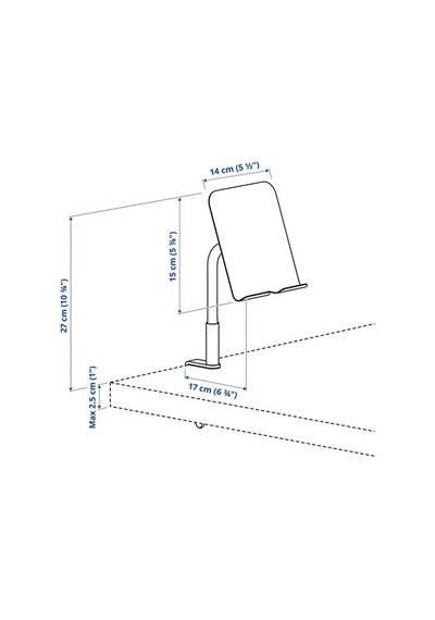 Ikea Relatera Telefon/tablet Standı, Açık Gri-yeşil, 14x17x27 Cm