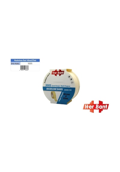 Her Bant Krepe Maskeleme Bantı 48 Mmx25 Mt 3005