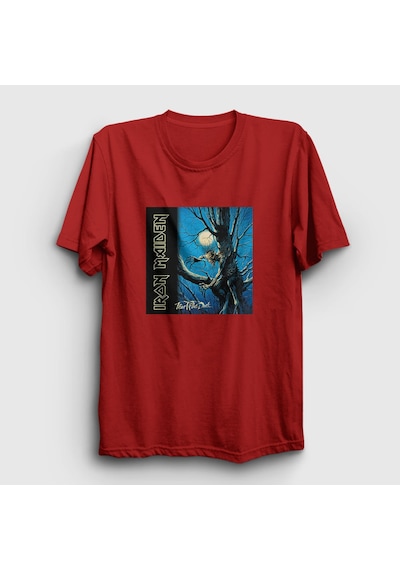 Presmono Unisex Fear Of The Dark Iron Maiden T-shirt Kırmızı