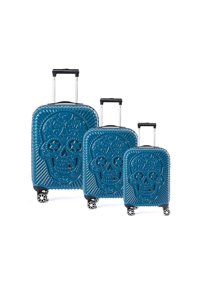 Ççs 5186 Parlak Polıkarbon 3 Lü Valiz Seti-turkuaz Turkuaz