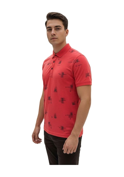 Lacaton Erkek 26-0307 Polo Yaka Lacos T-shirt Nar Çiçeği Nar Çiçeği