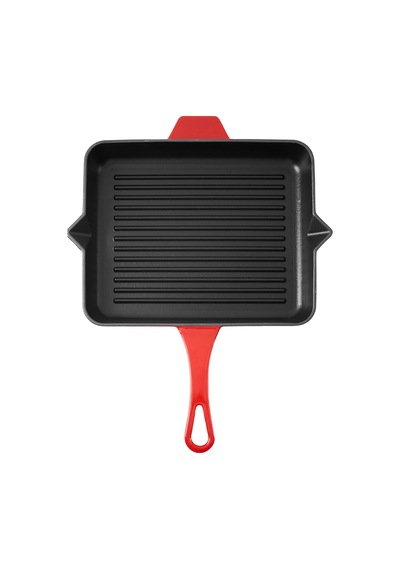 Aryıldız Duo Cast Grill Tava Kırmızı 26x32 Cm Renkli