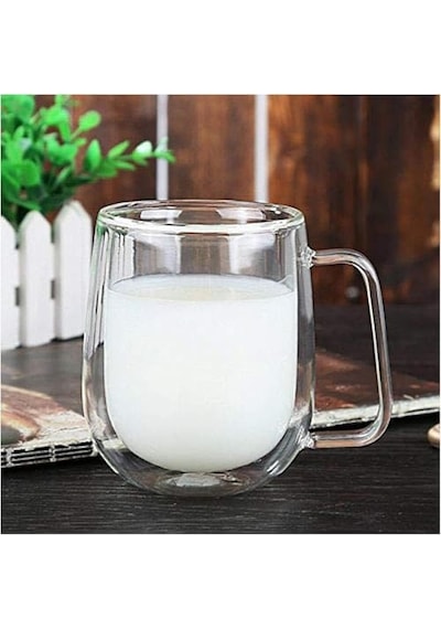 Cidarlı Borosilikat Cam 2 Li Set 250 Ml Kurutulmuş Çiçek Detaylı Dayanıklı Kulplu Şeffaf Estetik Çay Kahve Bard Diğer