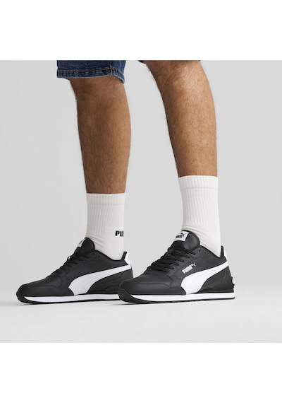 Puma Erkek St Runner V4 Deri Spor Ayakkabı - 399068-03 Siyah
