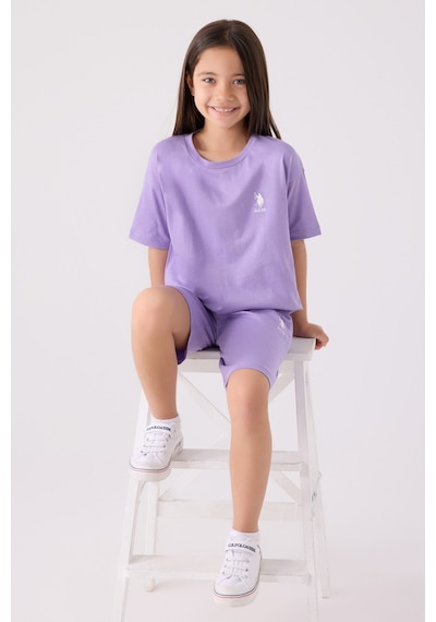 U.S. Polo Assn. U.s. Polo Assn Kız Çocuk Mor Bermuda Takım Us1848-c-v62 Mor