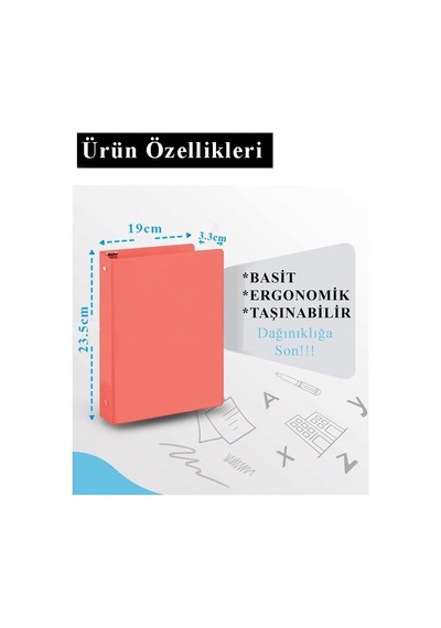Pembe 2 Halkalı Klasör 2 Adet A4 Pvc Öğrenci Ve Ofis Tipi Evrak Sunum Talebe Büro Klasörü İç Cepli Otomatik Mek