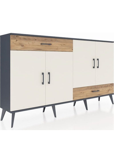 Arges Konsol 5 Raflı 2 Çekmeceli 4 Kapaklı 176x30x99 Antrasit-ayt Antrasit-aytaşı/çam Arges Konsol 5 Raflı 2 Çekmeceli 4 Kapaklı 176x30x99 Antrasit-ayt Antrasit-aytaşı/çam