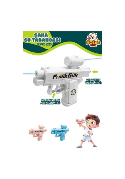 Çift Su Çıkışlı Şaka Su Tabancası Eğlenceyi İkiye Katlayan Mini Su Püskürtme Oyuncağı Beyaz