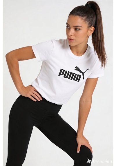 Puma Essentials No.1 Logo Kadın Spor Tişört Beyaz