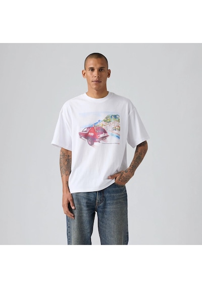 Levi's Erkek Grafik Desenli Bol Kesim Boxy Fıt Tişört - 008b4-0001 Beyaz