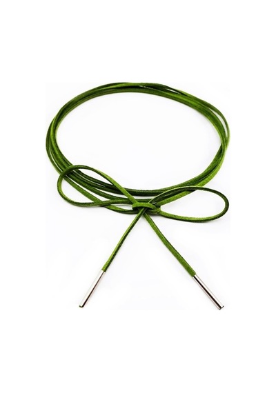Yeşil Renk Kadın Süet Bağcıklı Choker Kolye Renkli