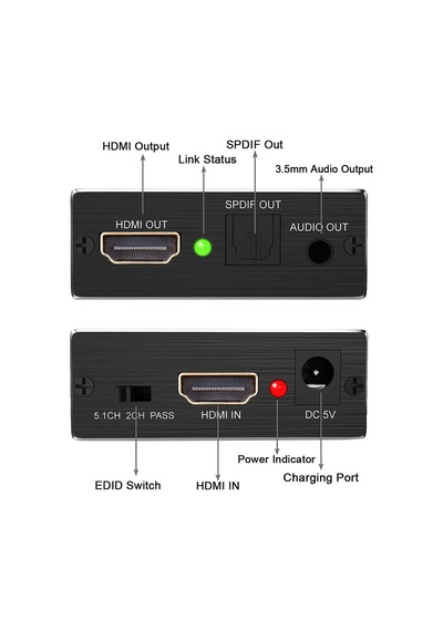 Hdtv Audio Extractor Hdmi 4k 2k Ses Ayırıcı Hdmi Giriş Optik Aux Çıkış