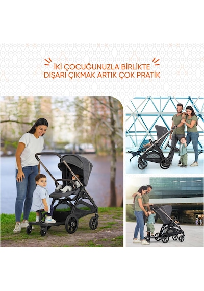 Gezenbebe Hero Bebek Arabaları İçin Oturaklı 2. Çocuk Aparatı Koala Siyah - Şeffaf