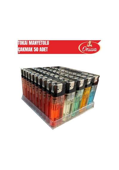 Tokaı 50 Adet Manyetolu Çakmak Sarı