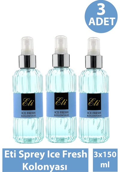 Eti Sprey Ice Fresh Kolonyası 150 Ml 3 Adet