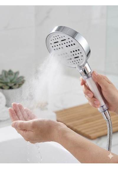 Multi 6 Fonksiyonlu Spa Etkili Filtreli Duş Başlığı Yüksek Basınçlı Su Tasarruflu Klor Ve Kireç