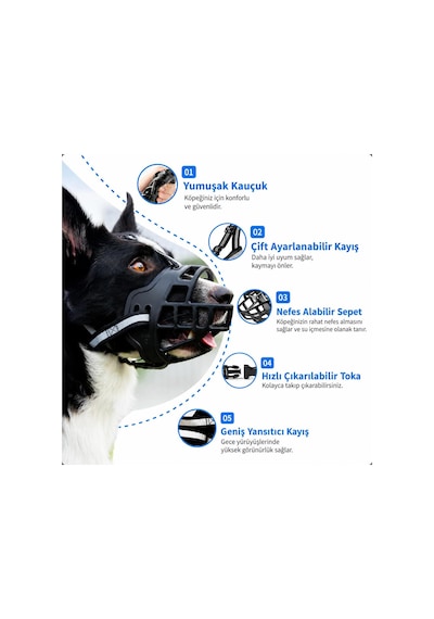 Valkyrie Köpek Ağızlığı Size 2 10-17 Kg Küçük Orta Irk Ayarlanabilir Nefes Alabilir Plastik Ağızlık