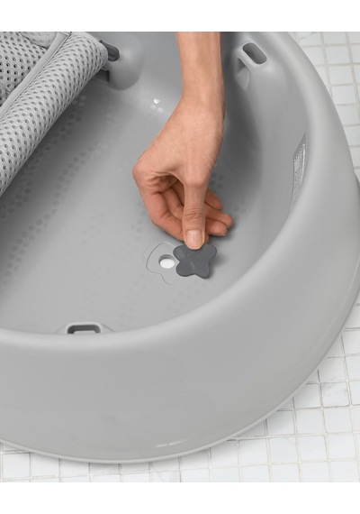 Skip Hop Moby Wal Küvet, 3 Kademeli, Kaymaz, Bebekler İçin Banyo, Gri