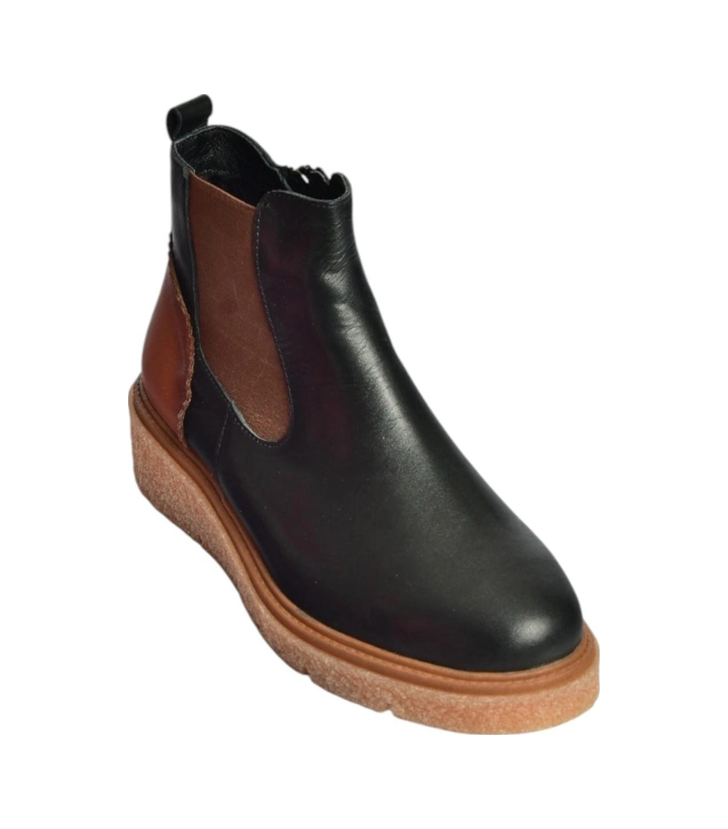 Fox Shoes V555115103 Siyah Hakiki Deri Kalın Tabanlı Kadın Bot Siyah-hakiki Deri