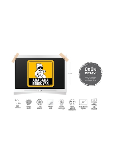 Bay Etiket Bob2 Arabada Bebek Var Sticker