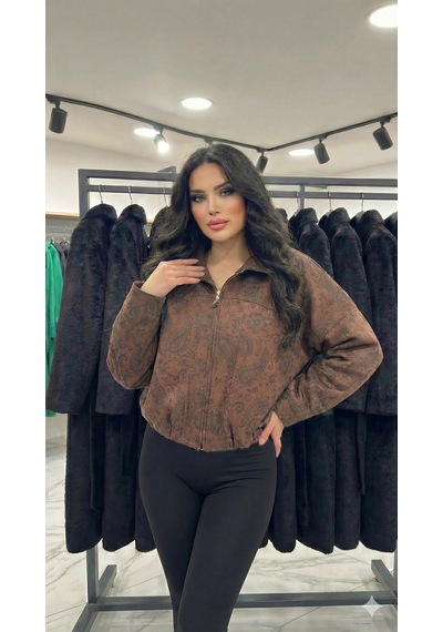 Ribana Classic Kadın Kahverengi Astarlı Gömlek Yaka Etnik Desenli Mevsimlik Bomber Süet Crop Mont D99786 Kahverengi Ribana Classic Kadın Kahverengi Astarlı Gömlek Yaka Etnik Desenli Mevsimlik Bomber Süet Crop Mont D99786 Kahverengi