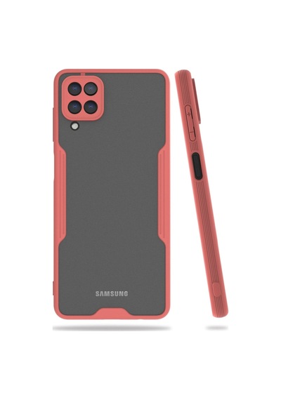 Samsung Galaxy Uyumlu A22 Kılıf Platin Silikon - Pembe İtdark9866