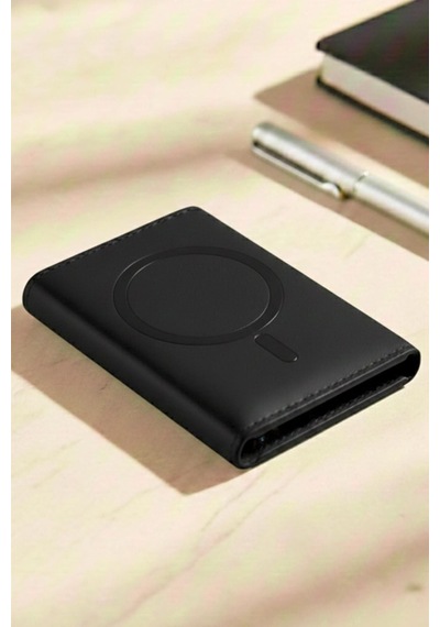 Constraın - Magsafe İle Uyumlu Deri Kartlık Cüzdan - Siyah