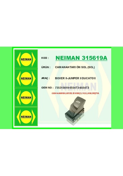 Cam - 528 - Anahtarı Ön Sol Sol Boxer Iı-jumper Iı - Csmo-tex - Ducato Iı