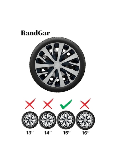 Dacia Sandero 15 İnç Jant Kapağı 4 Adet Siyah Gri C111 Rand
