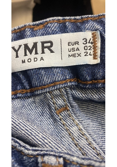 Ymr Moda Mavi Paça Çıtçıt Detaylı Salaş Kadın Jeans Kot Pantolon 26613-24/32