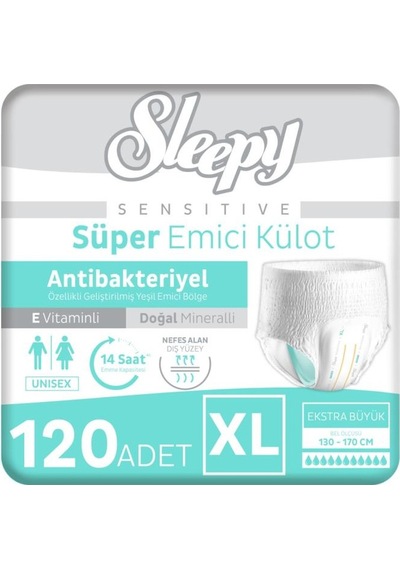 Sleepy Sensitive Antibakteriyel Emici Külot Xlarge 30x4 120 Adet XL