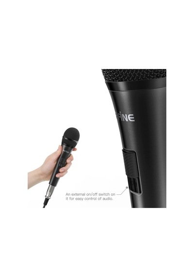 Fifine K6 Kablolu - Açma/kapama Tuşlu - Profesyonel - Vokal - Karaoke Dinamik Mikrofon