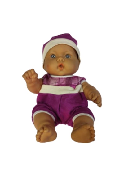 Oyuncak Et Bebek Mor Tulumlu Bebe Şapkalı 35 Cm No 6