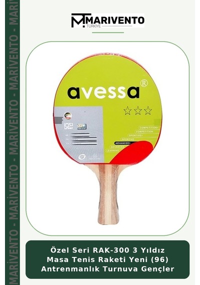 Özel Seri Rak-300 3 Yıldız Masa Tenis Raketi Yeni 96 Antrenmanlık Turnuva Gençler