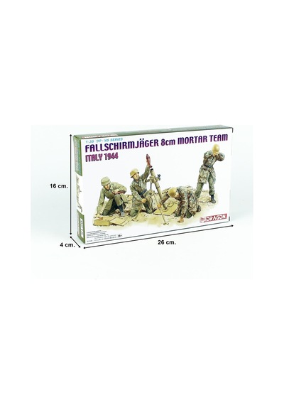 1/35 Alman Paraşütcüler 8cm Mortar Team Figür Maketi, Dragon 6215