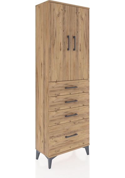 Arges Dolap 2 Raflı 4 Çekmeceli 2 Kapaklı 60x30x182 Çam-çam Çam Arges Dolap 2 Raflı 4 Çekmeceli 2 Kapaklı 60x30x182 Çam-çam Çam