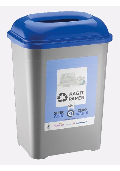 Kağıt Atık Kovası Paper Geri Dönüşüm Kutusu Cafe Otel Çöp Kutusu Eczane Çöp Kovası 50 Lt