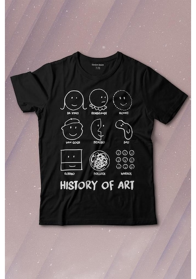 Kendim Seçtim History Of Art Monet Dali Da Vinci Baskılı Tişört Çocuk T-shirt 001