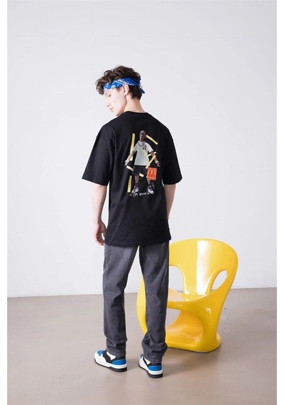 Startmore Unisex Mc Crew Cactus Jack Siyah Tshirt Siyah