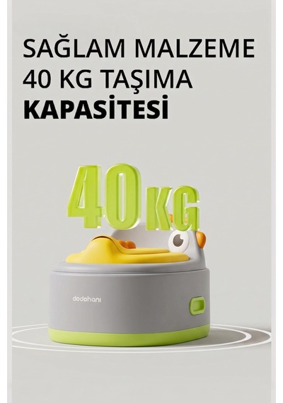Wellgro Dino 2'si 1 Arada Bebek Lazımlık ve Tuvalet Adaptörü - Gri