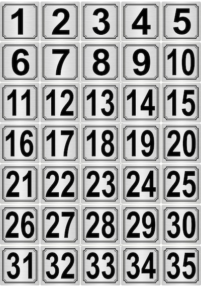 Metal Kapı Masa Dolap Numarası 4 Cm 4 Cm 35 Adet