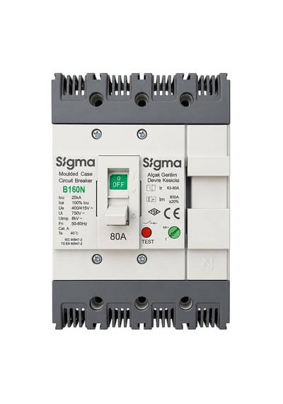 Sigma Ayarlı Tip Ag Devre Kesici B160 80a 4p 25ka