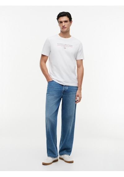 Tommy Hilfiger Brand Love New Rwb Reg Tee Erkek Beyaz T-shirt - Mw0mw44359