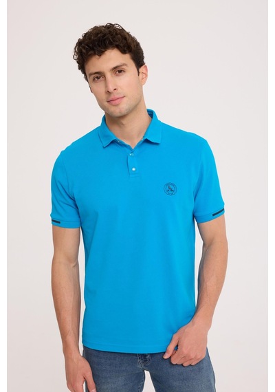 Summer Polo Turkuaz Basıc Polo Yaka Tişört Turkuaz