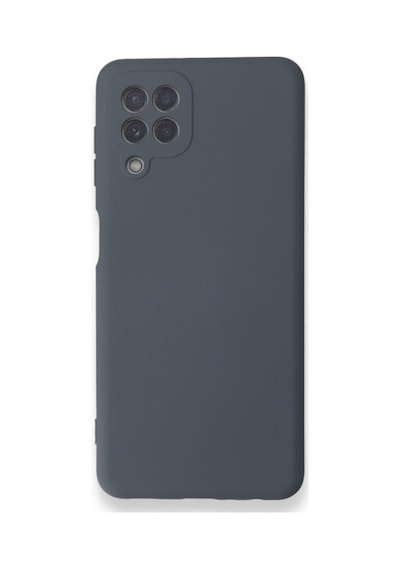 Galaxy A22 Ile Uyumlu Kılıf Lansman Kapak Içi Kadife Doku Kamera Korumalı Silikon Gri