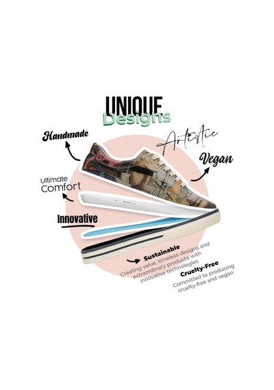 Kadın Vegan Deri Çok Renkli Sneakers - Ancient Tales Tasarım