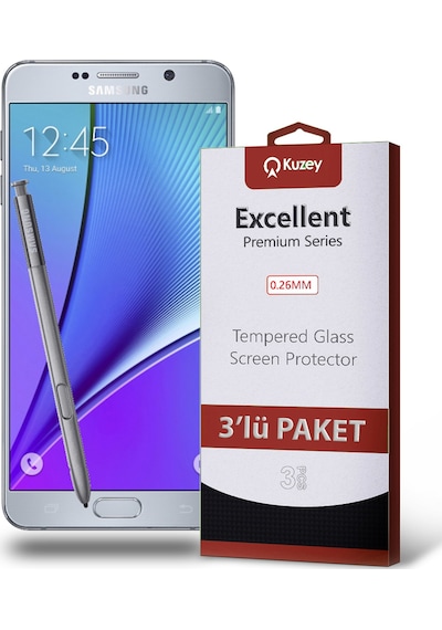 Samsung Galaxy Note 5 ile Uyumlu Kırılmaz Cam Ekran Koruyucu Ekonomik 3'lü Paket
